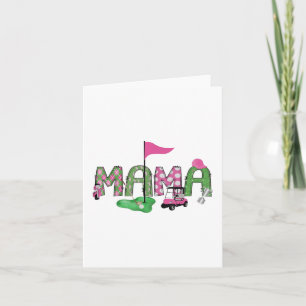 Tarjeta Golf Mama Pink Hole In One Golf Primer Chica de Cu