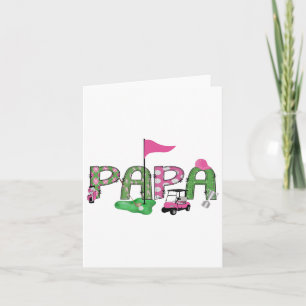 Tarjeta Golf Papa Pink Hole In One Golf Primer Chica de Cu