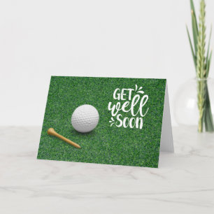 Tarjeta Golf Ponte bien pronto con la pelota de golf en el