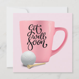 Tarjeta Golf Ponte bien pronto Golfer con peluca rosada pa