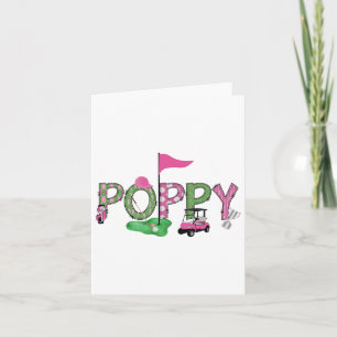 Tarjeta Golf Poppy Pink Hole In One Golf Primer Chica de C