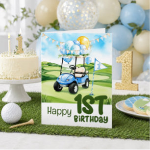 Tarjeta Golf primer cumpleaños golfer de un año