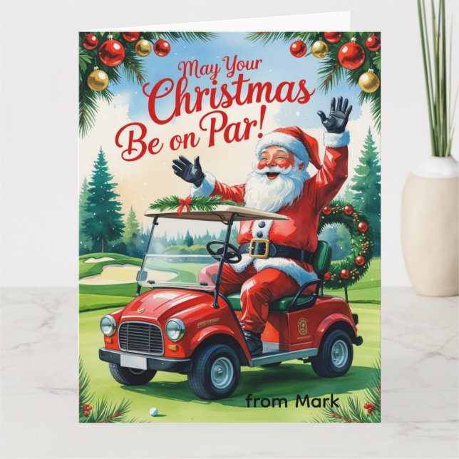 Tarjeta Golf "¡Que tus Navidades estén en Par!" para Golfe (Anverso)