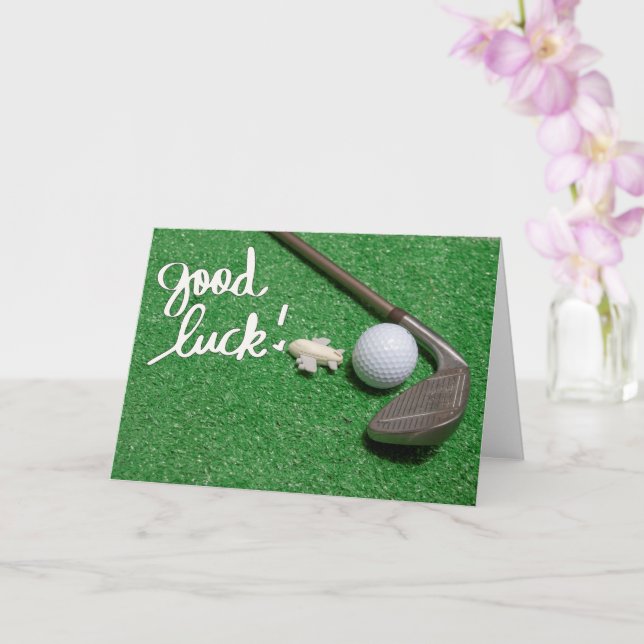 Tarjeta Golf saludo bola de golf buena suerte viaje (Orquídea)