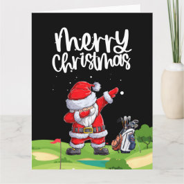Tarjeta Golf Santa Claus en el campo de golf