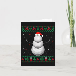 Tarjeta Golf Santa Snowman Ball Navidades feos Golf