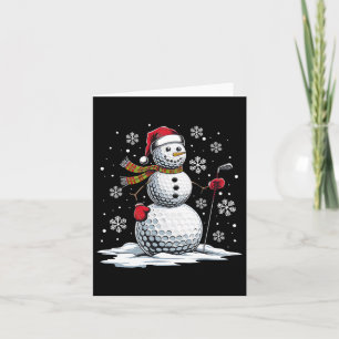 Tarjeta Golf Snowman Golf Player Santa Hat Navidades Funny