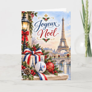 Tarjeta Golf Torre Eiffel París Navidad Francesa