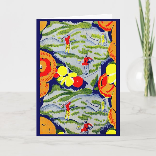 Tarjeta golf y flores (Anverso)