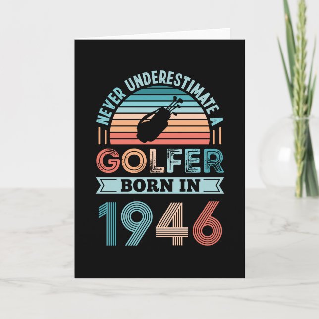 Tarjeta Golfer nació en 1946 Golfing 80th Birthday Gift Da (Anverso)