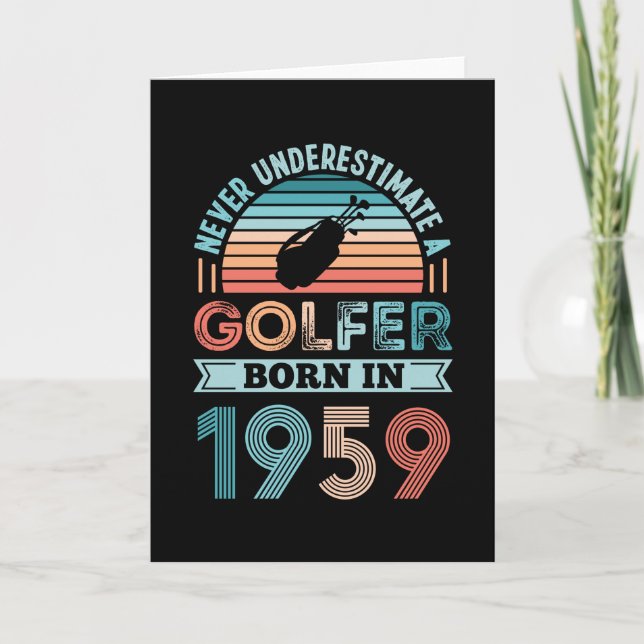 Tarjeta Golfer nació en 1959 Golfing 70th Birthday Gift Da (Anverso)