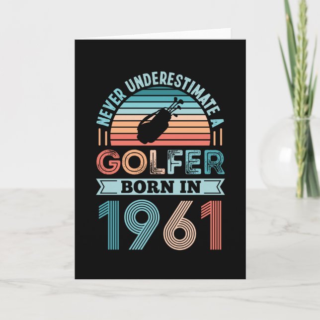 Tarjeta Golfer nació en 1961 Golfing 60th Birthday Gift Da (Anverso)
