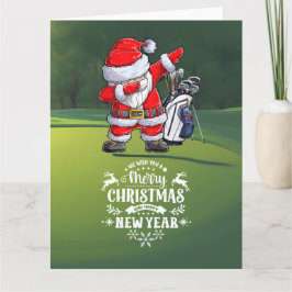 Tarjeta Golfer Santa Claus Dabbing, Navidades del curso