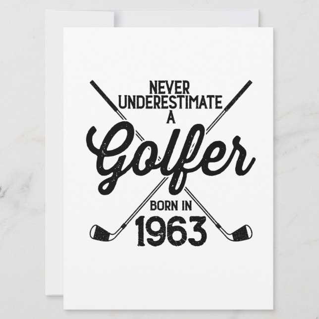 Tarjeta Golfista de 60 años de edad, golf de 1963, 60 años (Anverso)