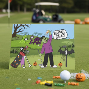 Tarjeta Golfista Divertido Halloween Campo de Golf Espanto