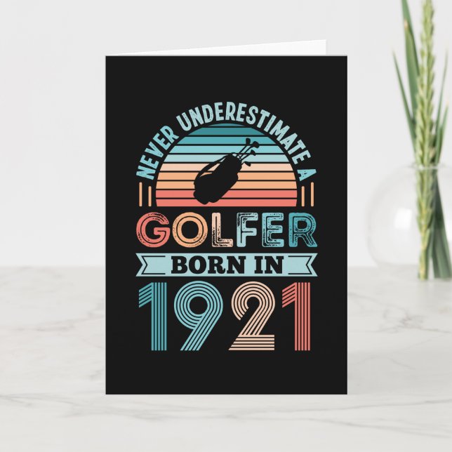 Tarjeta Golfista nacido en 1922 Regalo de cumpleaños 100 g (Anverso)