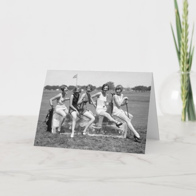 Tarjeta Golfistas bonitos del chica, los años 20 (Anverso)
