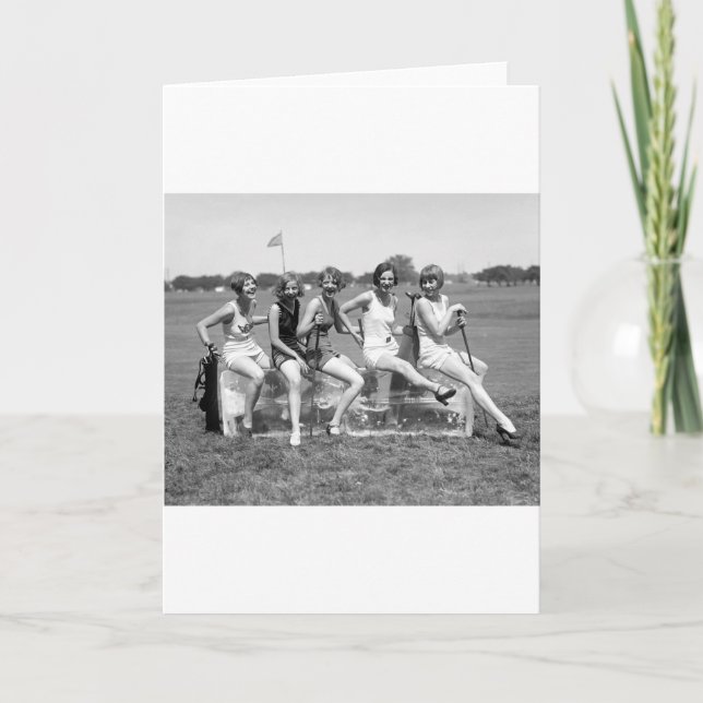 Tarjeta Golfistas bonitos del chica, los años 20 (Anverso)