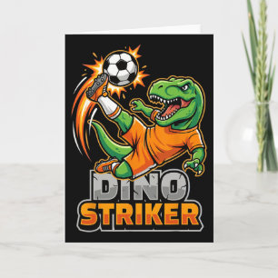 Tarjeta Golpe de fútbol divertido T-rex Dino Striker Dinos