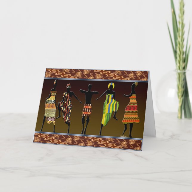 Tarjeta Golpe de pies tribal africano (Anverso)