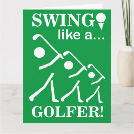 Tarjeta Golpea como un golfista Saludo de golf