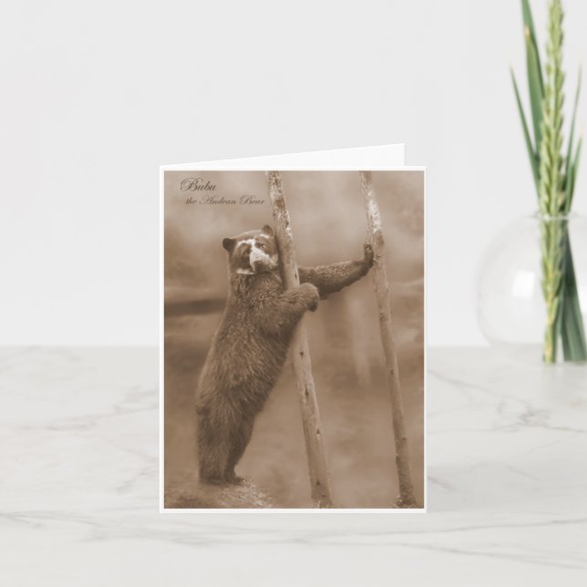 Tarjeta Golpear a Pose - Bubu, sepia notecard (Anverso)