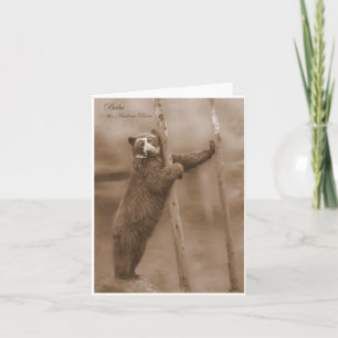 Tarjeta Golpear a Pose - Bubu, sepia notecard