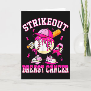 Tarjeta Golpear el cáncer de mama Conciencia Béisbol Drip 