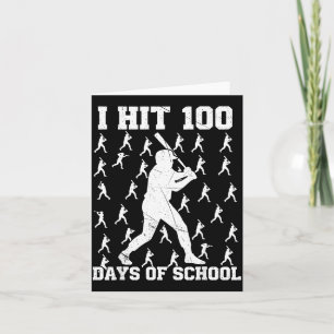 Tarjeta Golpeé 100 días de béisbol escolar Niño
