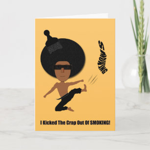 TARJETA GOLPEÉ LA MIERDA CON EL PIE DE FUMAR