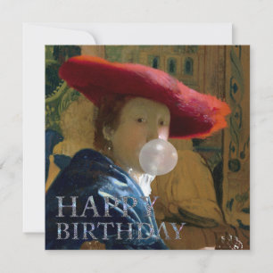 Tarjeta Goma de burbuja Diva soplando chicle de burbuja Fe