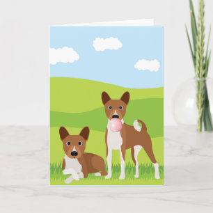 Tarjeta Goma de Mascar Animal Perro Sabueso Basenji