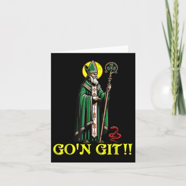 Tarjeta G'on Git Funny St Patricks Day Shamrock St Patty P (Anverso)