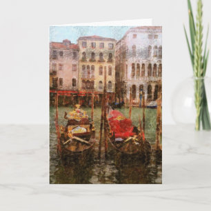 Tarjeta "GONDOLAS EN VENECIA" (manip. para parecer anticua