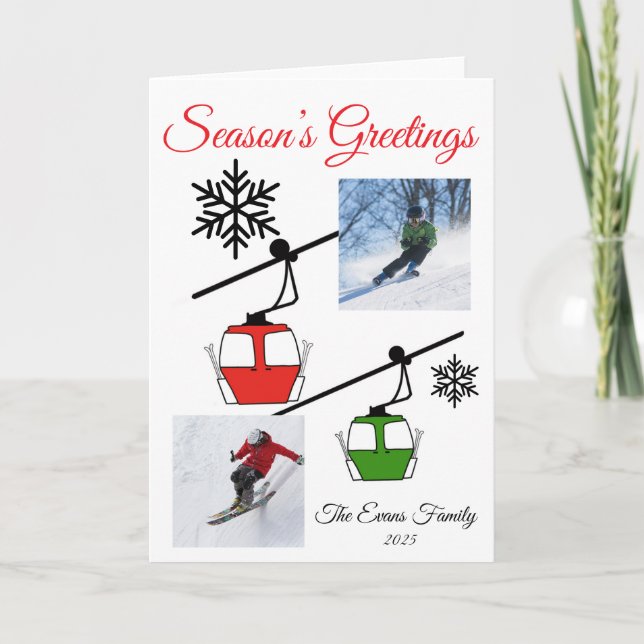 Tarjeta Góndolas verdes y rojas (Anverso)