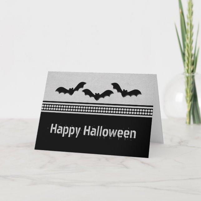 Tarjeta Gone Batty Halloween, Gris claro (Anverso)