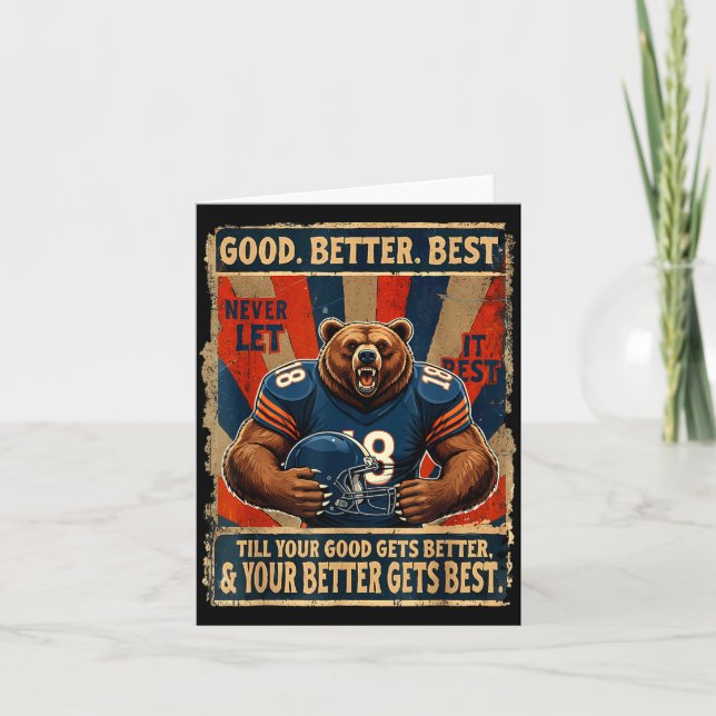 Tarjeta Good Better Never Let It Rest Funny Bear  (Anverso)
