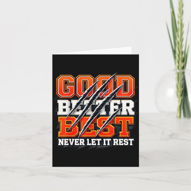 Tarjeta Good Better Never Let It Rest Motivation Bear  (Anverso)