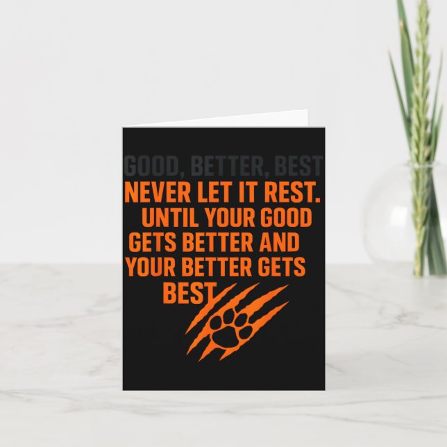 Tarjeta Good Better Never Let It Rest Motivational Mindset (Anverso)