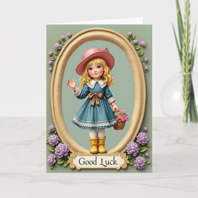 Tarjeta Good Luck Girl Art Card (Anverso)
