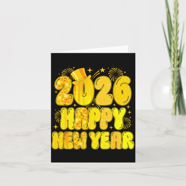 Tarjeta Goodbye 2025 Happy New Year 2026 Women Girl Kids  (Anverso)