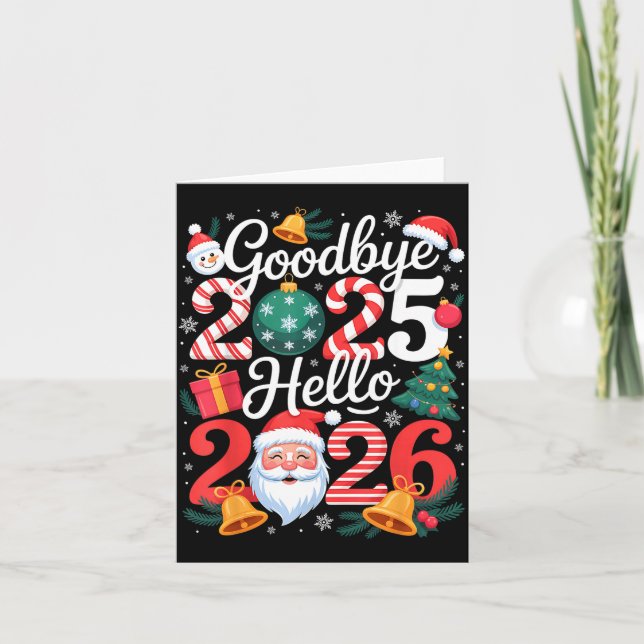 Tarjeta Goodbye 2025 Hello 2026 Happy New Year Family Matc (Anverso)