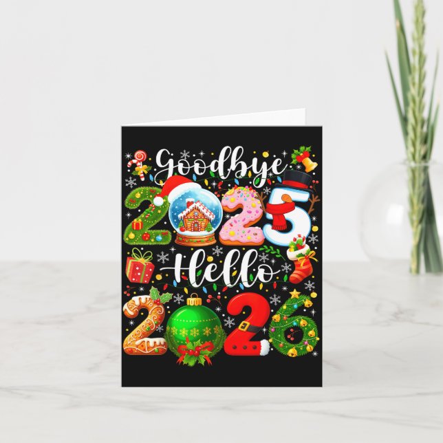 Tarjeta Goodbye 2025 Hello 2026 Happy New Year's Eve Chris (Anverso)