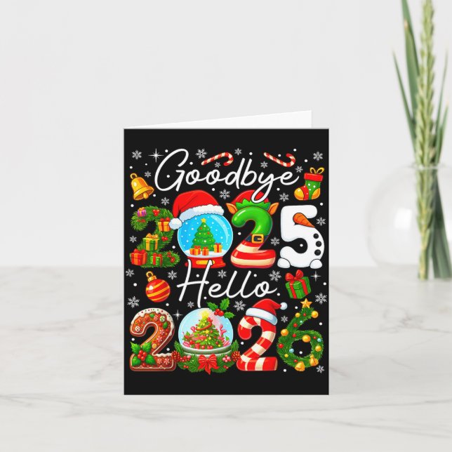 Tarjeta Goodbye 2025 Hello 2026 Happy New Year's Eve Chris (Anverso)