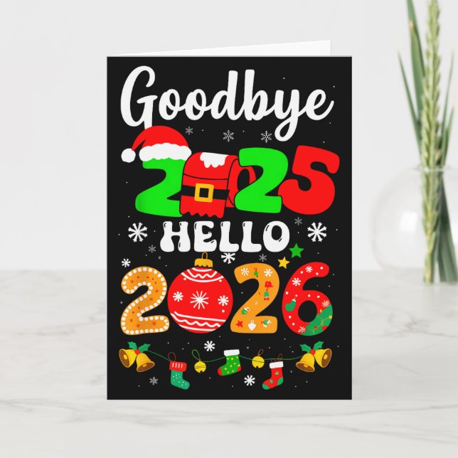 Tarjeta Goodbye 2025 Hello 2026 Happy New Year's Eve Chris (Anverso)