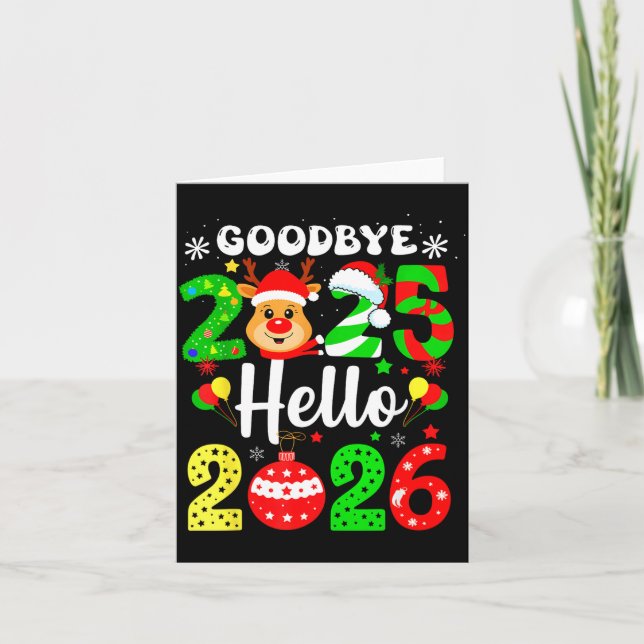 Tarjeta Goodbye 2025 Hello 2026 Happy New Year's Eve Chris (Anverso)