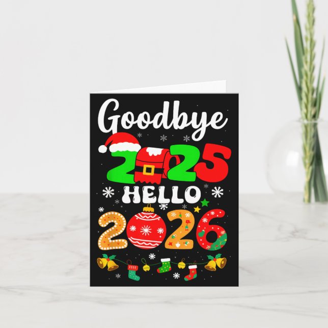 Tarjeta Goodbye 2025 Hello 2026 Happy New Year's Eve Chris (Anverso)
