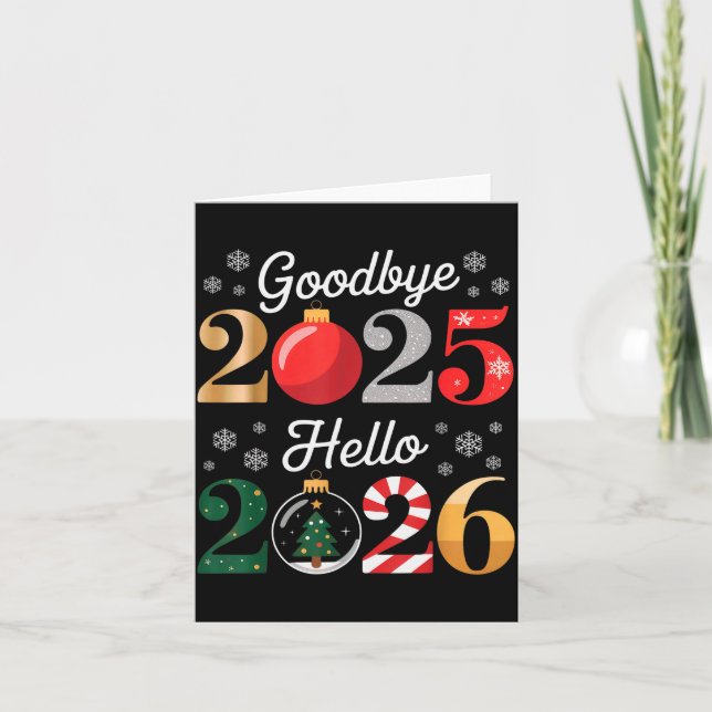 Tarjeta Goodbye 2025 Hello 2026 Happy New Year's Eve Chris (Anverso)
