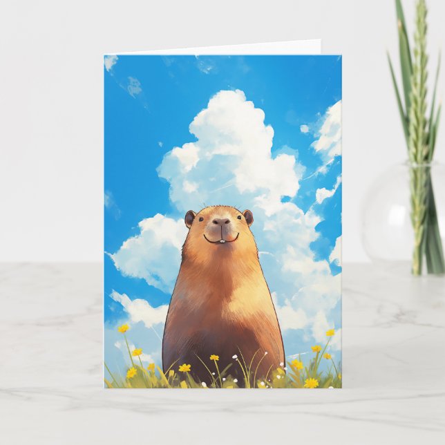 Tarjeta Goofy Capybara Smile (Anverso)