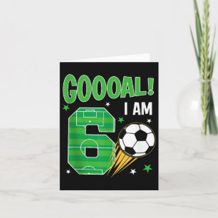 Tarjeta Goooooh, tengo 6 años, niño de cumpleaños, tema de